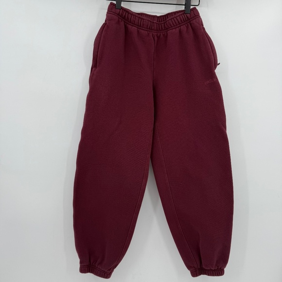Aritzia Joggers Women 2XS Faded Burgundy Meg Fit Sweatpants Cozy Fleece Comfy - Picture 1 of 16